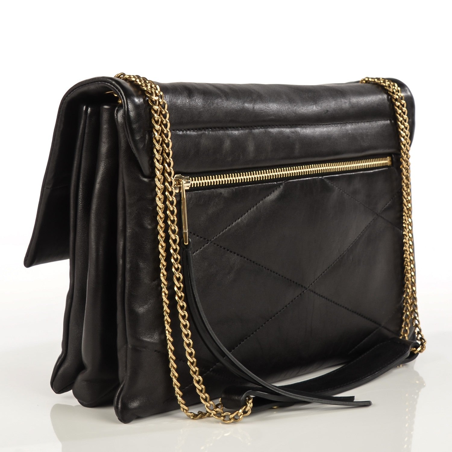 Lanvin Lambskin Quilted Medium Sugar Flap Shoulder Bag Black 3 of 7