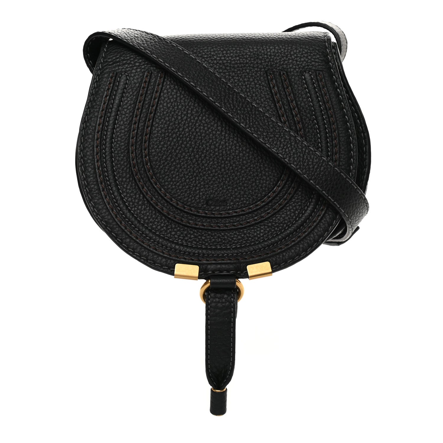 Chloe Calfskin Mini Marcie Round Crossbody Bag Black 1 of 13