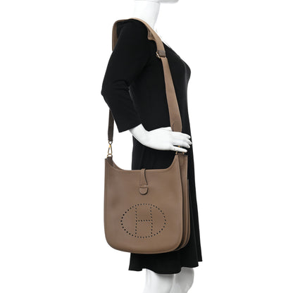 Hermes Taurillon Maurice Evelyne III PM Beige De Weimar 2 of 9