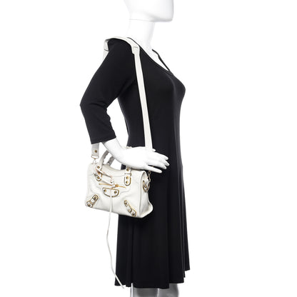 Balenciaga Chevre Gold Metallic Edge Hardware Mini City White 2 of 11