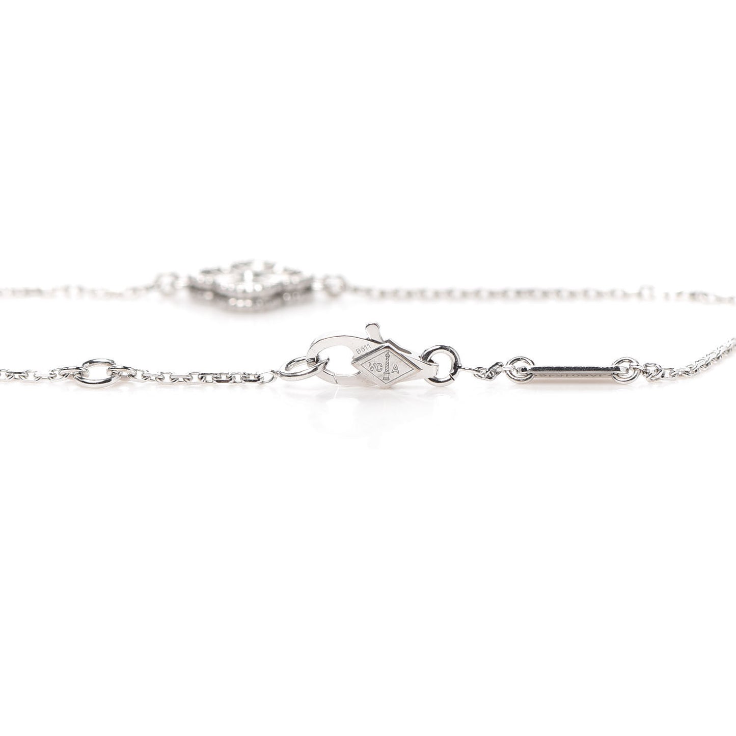 18K White Gold Diamond Sweet Alhambra Bracelet