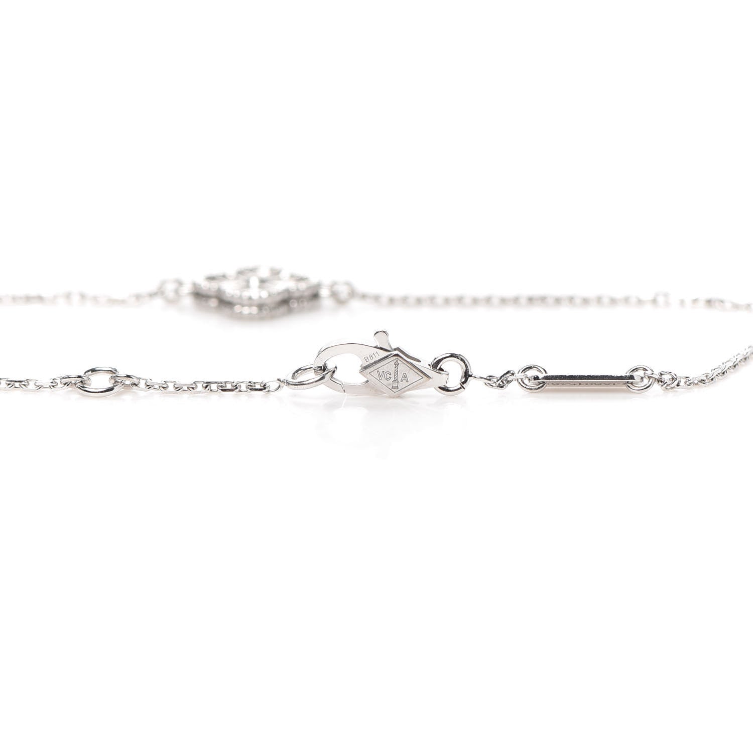 Van Cleef & Arpels 18K White Gold Diamond Sweet Alhambra Bracelet 4 of 7