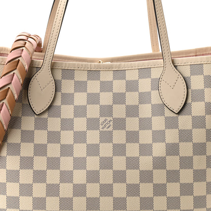 Louis Vuitton Damier Azur Braided Neverfull MM Pink 8 of 10