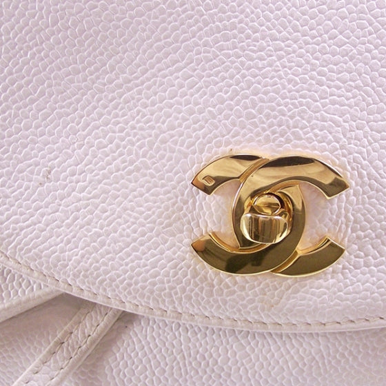Chanel Caviar CC Backpack White 8 of 12