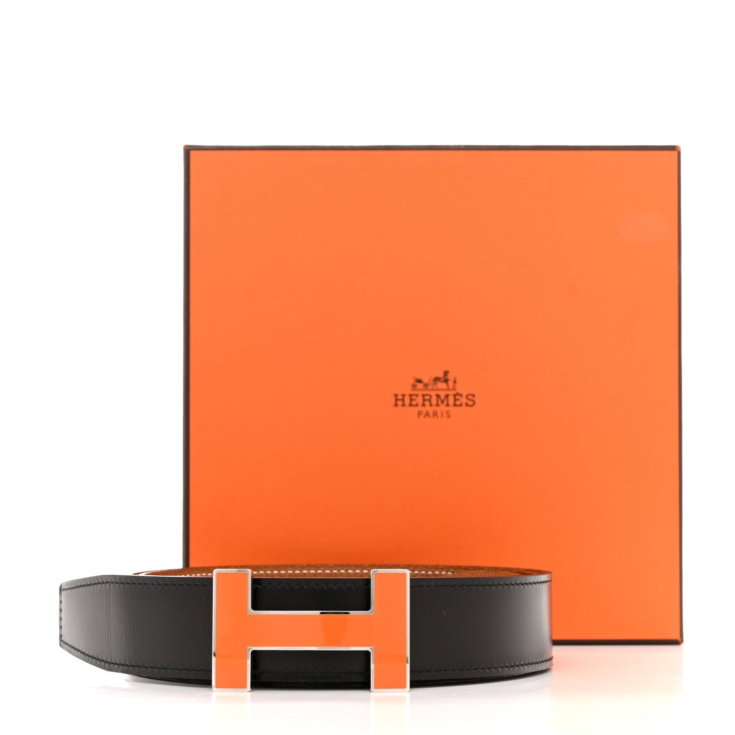 Box Togo 32mm Enamel Quizz H Belt 100 40 Black Gold