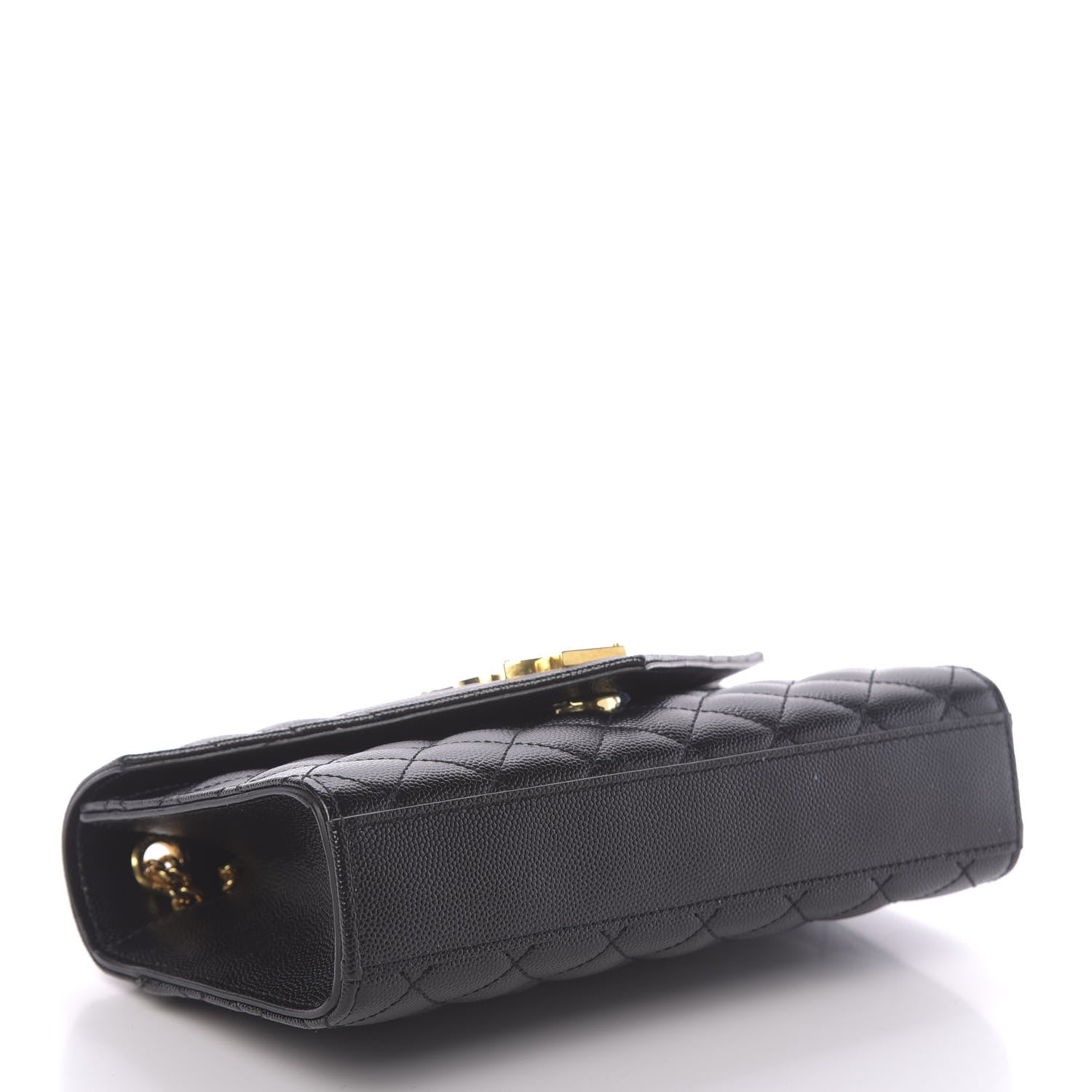 Saint Laurent Grain De Poudre Textured Mixed Matelasse Triquilt Small Monogram Satchel Black 4 of 11