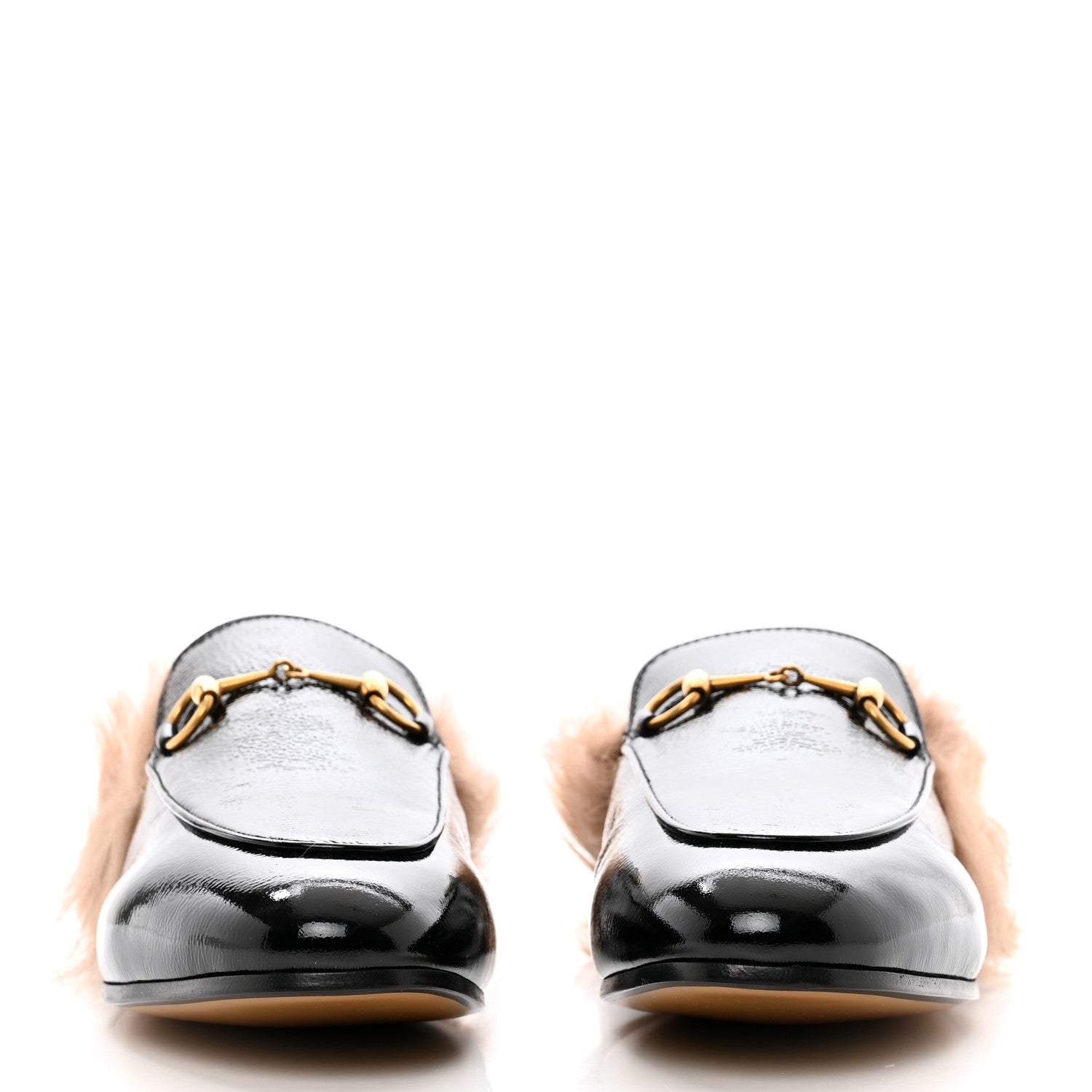 Gucci Patent Fur Womens Princetown Slippers 38 Black 2 of 8