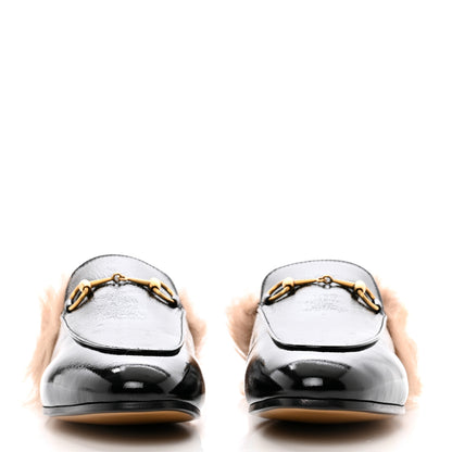 Gucci Patent Fur Womens Princetown Slippers 38 Black 2 of 8