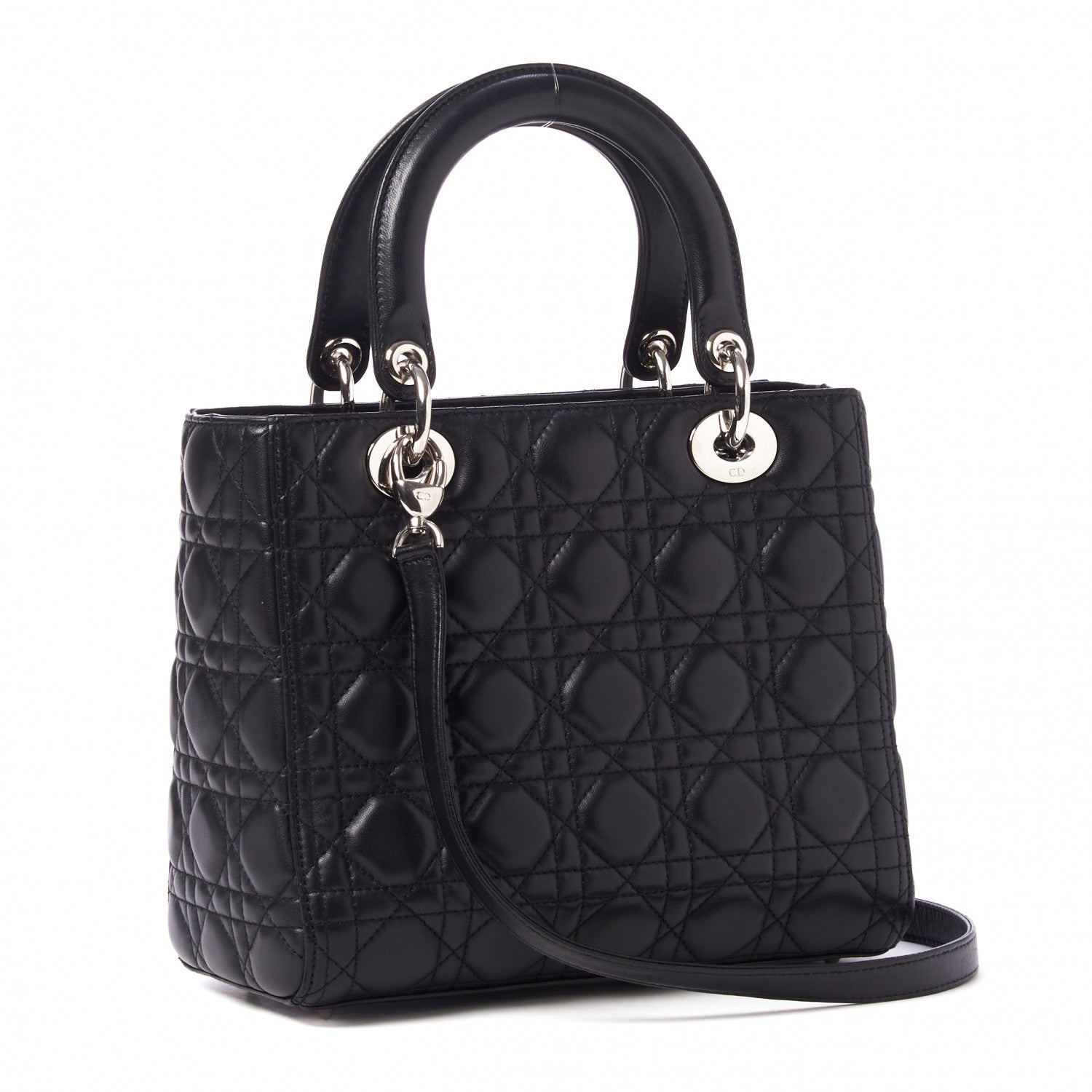 Christian Dior Lambskin Cannage Medium Lady Dior Black 2 of 8