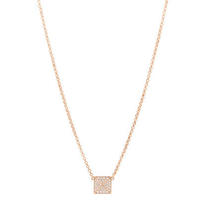 Hermes 18K Rose Gold Diamond GM Clou d'H Pendant Necklace 1 of 5
