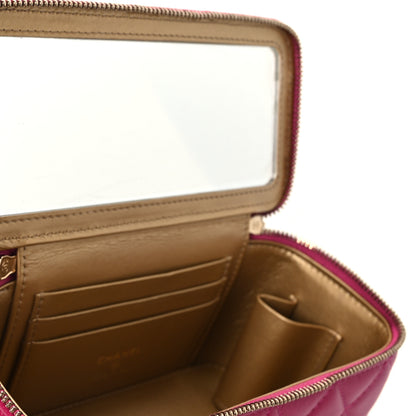 Chanel Lambskin Quilted Small Pearl Crush Vanity Case With Chain Fuchsia 11 of 11
