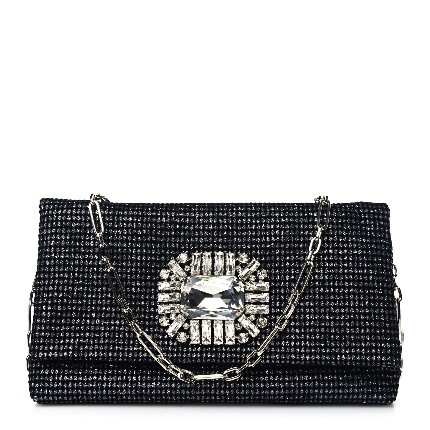 Velvet Glitter Galactica Titania Clutch Black Silver