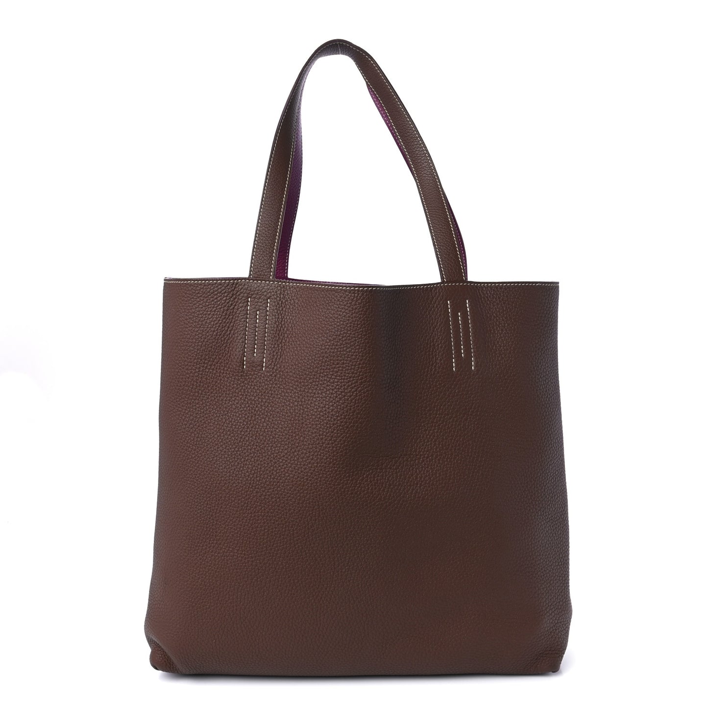 Taurillon Clemence Double Sens 45 Reversible Tote Marron D'Inde Tosca