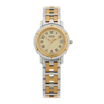 Hermes Stainless Steel 24mm Clipper Quartz Watch Gold 1 of 4