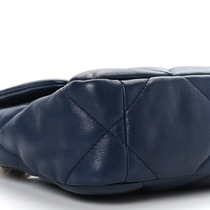 Chanel Lambskin Quilted Medium Chanel 19 Flap Navy Blue 8 of 9