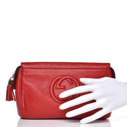 Gucci Pebbled Calfskin Soho Cosmetic Case Tabasco Red 2 of 9