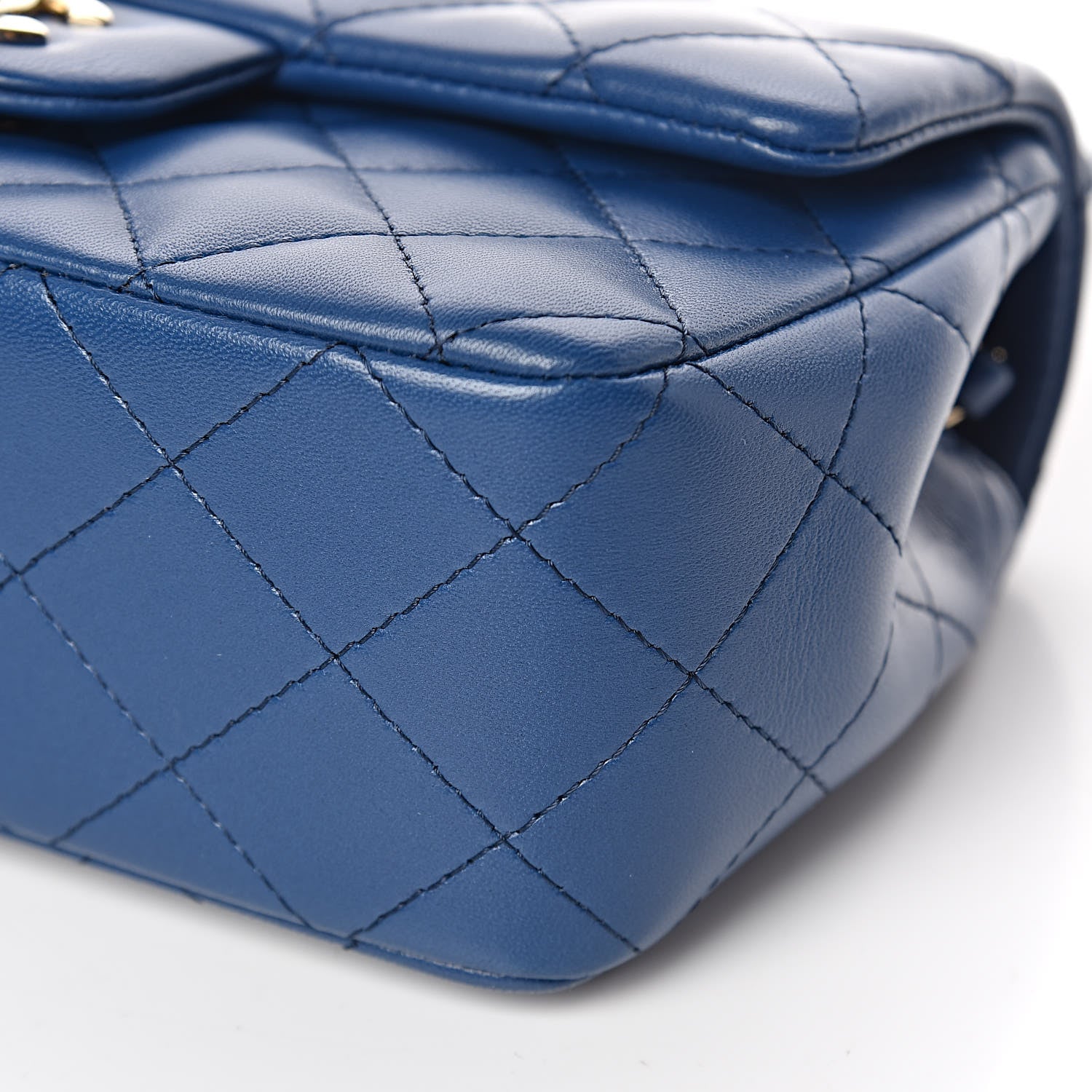 Chanel Lambskin Quilted Mini Rectangular Flap Blue 6 of 12