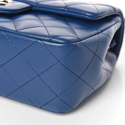 Chanel Lambskin Quilted Mini Rectangular Flap Blue 6 of 12
