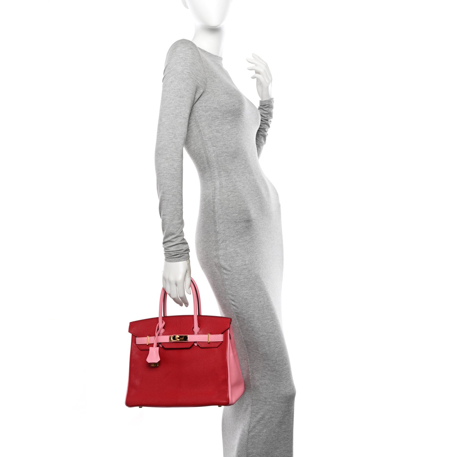 Hermes Chevre Mysore Horseshoe Birkin 30 Rouge Rose Confetti 2 of 14