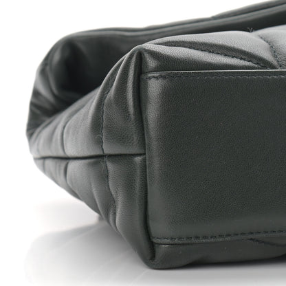 Saint Laurent Lambskin Quilted Toy Loulou Puffer Monogram Chain Satchel Deep Green 7 of 8