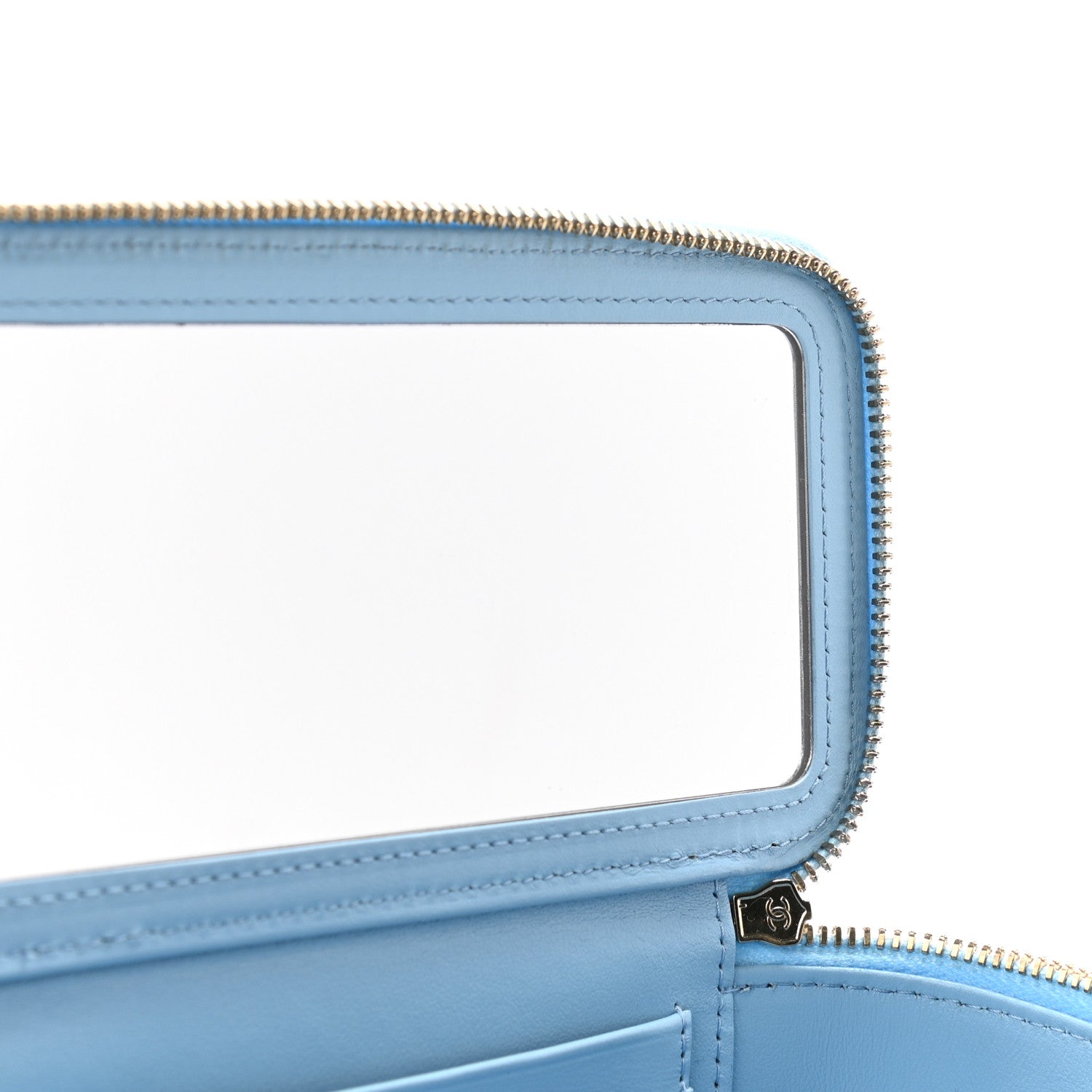 Chanel Shiny Caviar Quilted Pick Me Up Vanity Case Light Blue 6 of 12