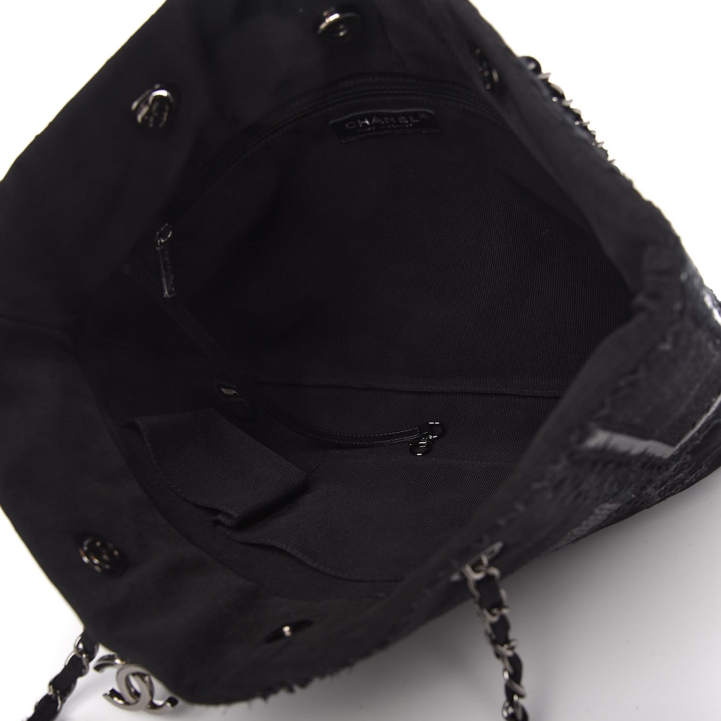 Tweed Patchwork Tote Black