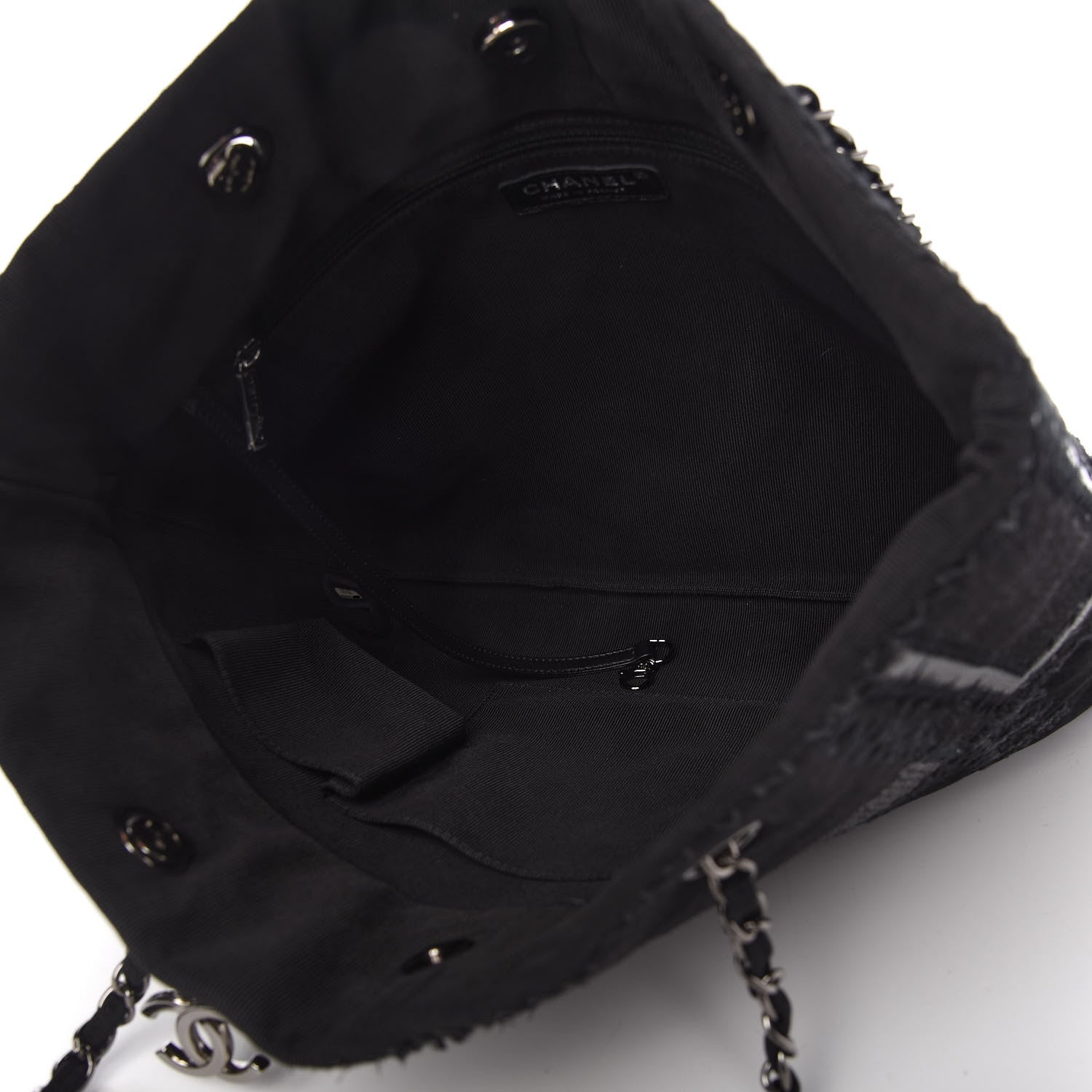 Chanel Tweed Patchwork Tote Black 5 of 10