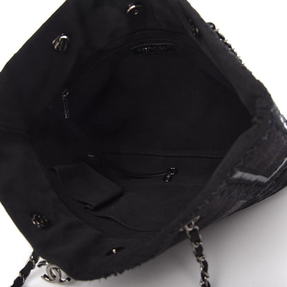 Chanel Tweed Patchwork Tote Black 5 of 10