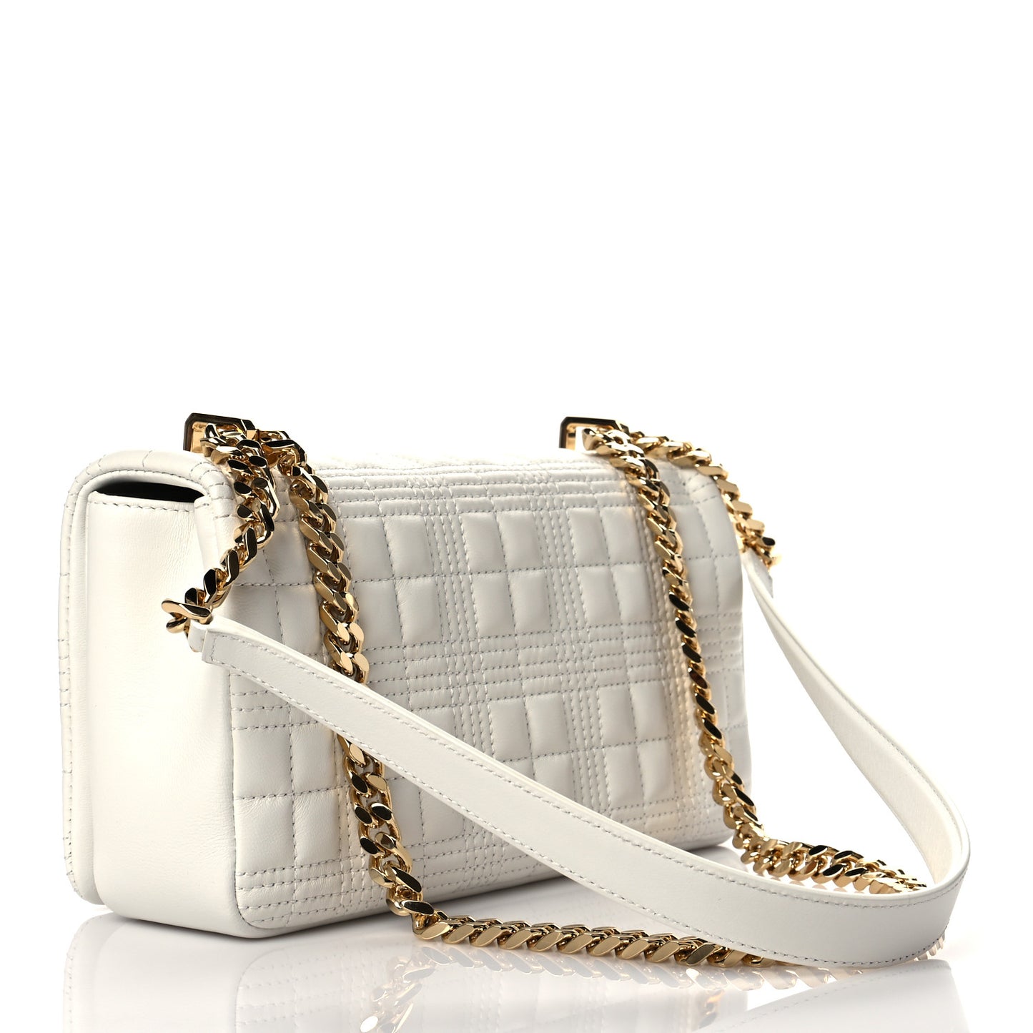 Lambskin Quilted Small Lola Bag White