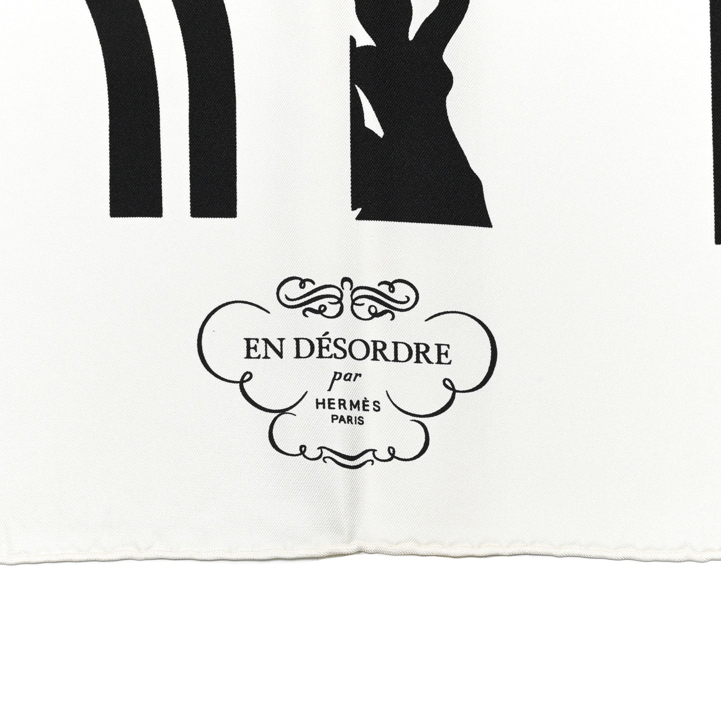 Silk Brides de Gala en Desordre Scarf 90 White Black
