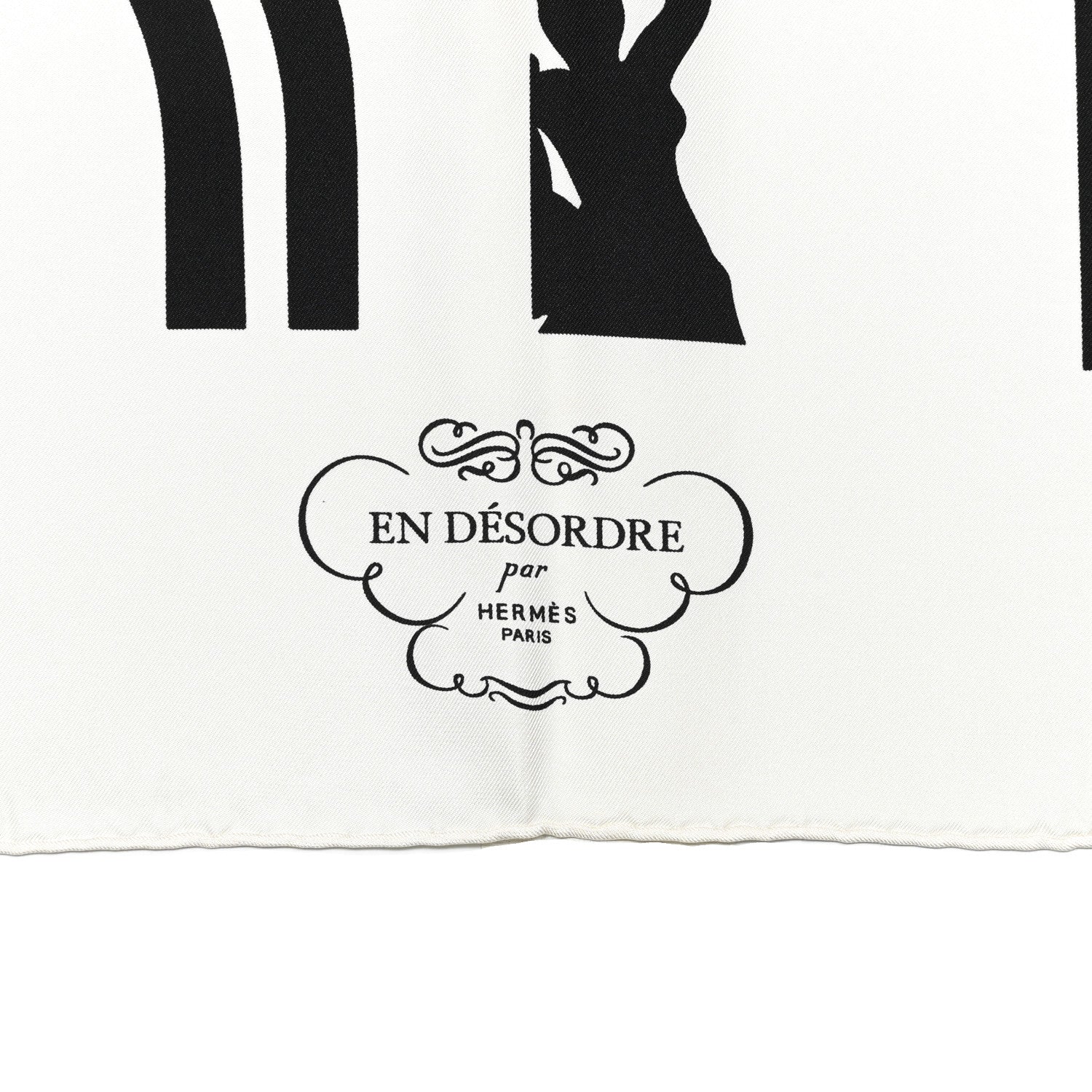 Hermes Silk Brides de Gala en Desordre Scarf 90 White Black 2 of 4