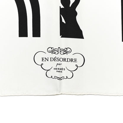Hermes Silk Brides de Gala en Desordre Scarf 90 White Black 2 of 4