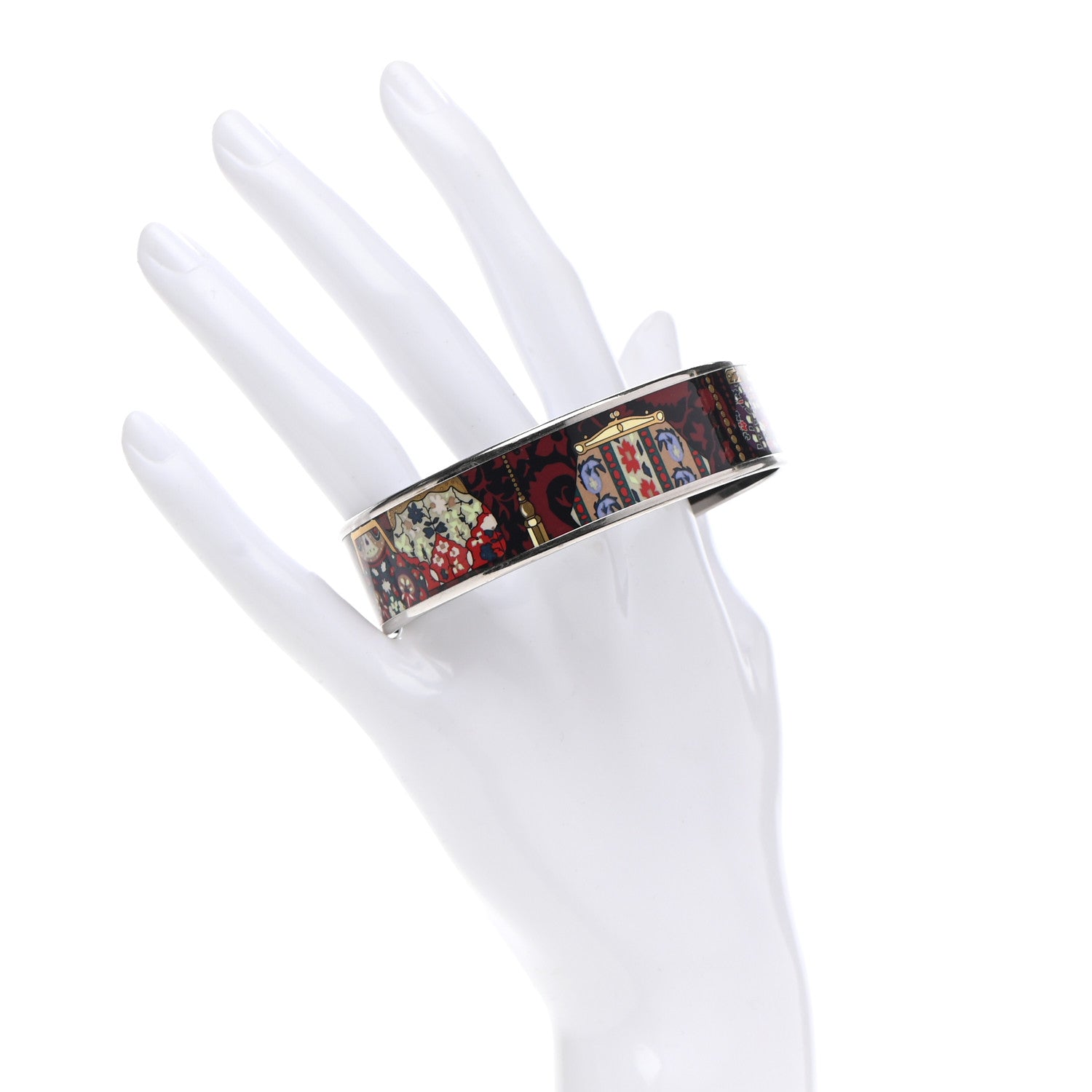 Hermes Enamel Printed Cachemire de Tamara Wide Bracelet 65 2 of 6