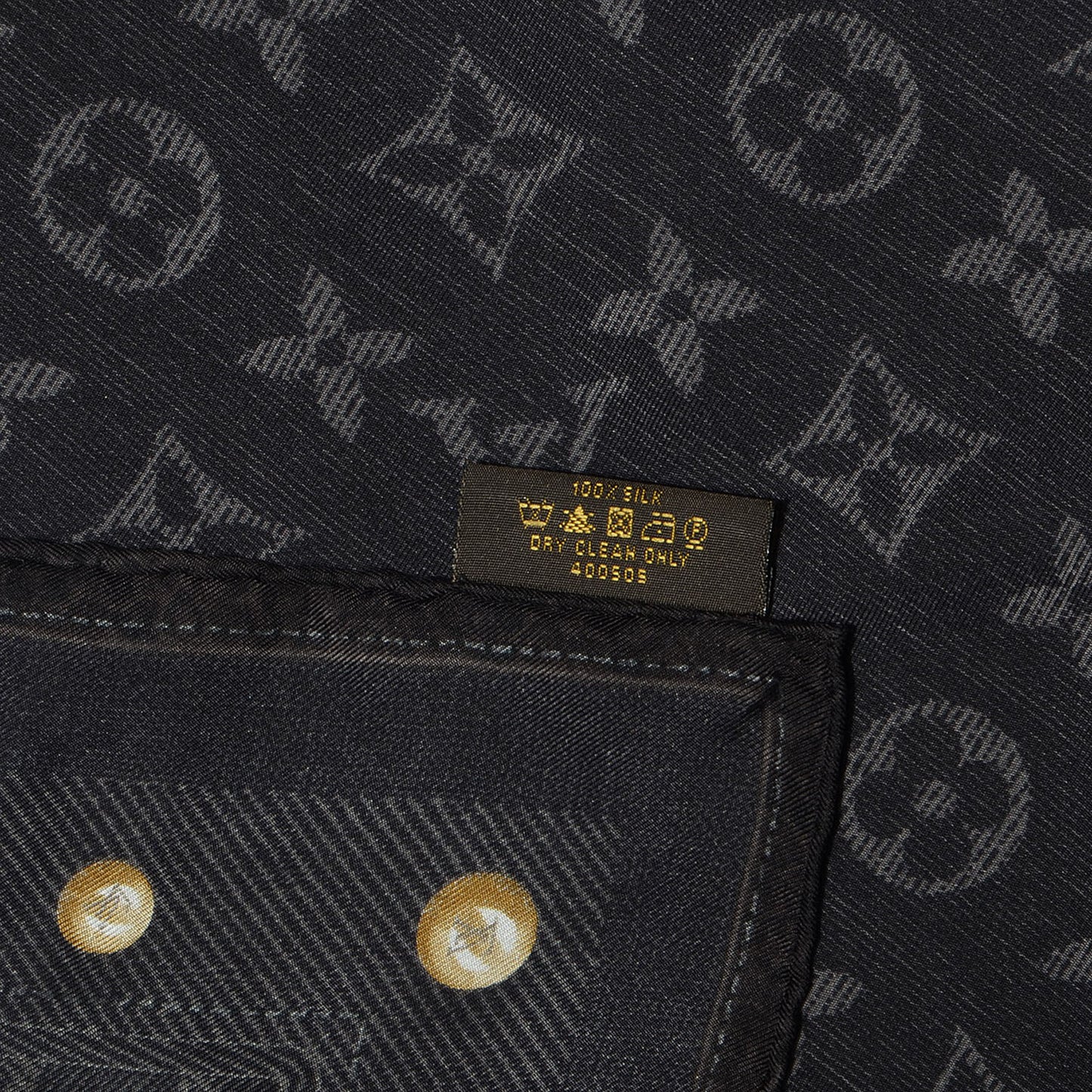 Silk Monogram New Denim Bandana Scarf Black