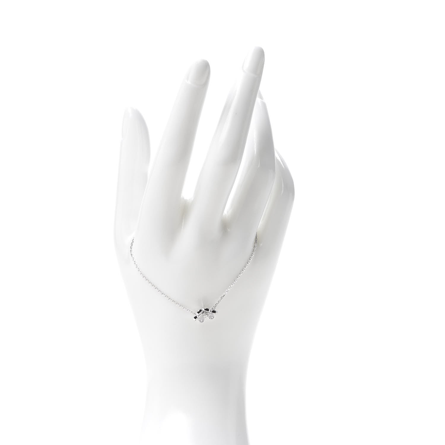 Van Cleef & Arpels 18K White Gold Diamond Mini Frivole Pave Bracelet 2 of 8
