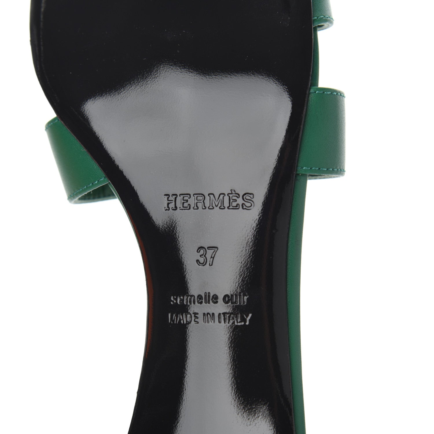 Hermes Calfskin Oasis Sandals 37 Vert Emeraude 13 of 18