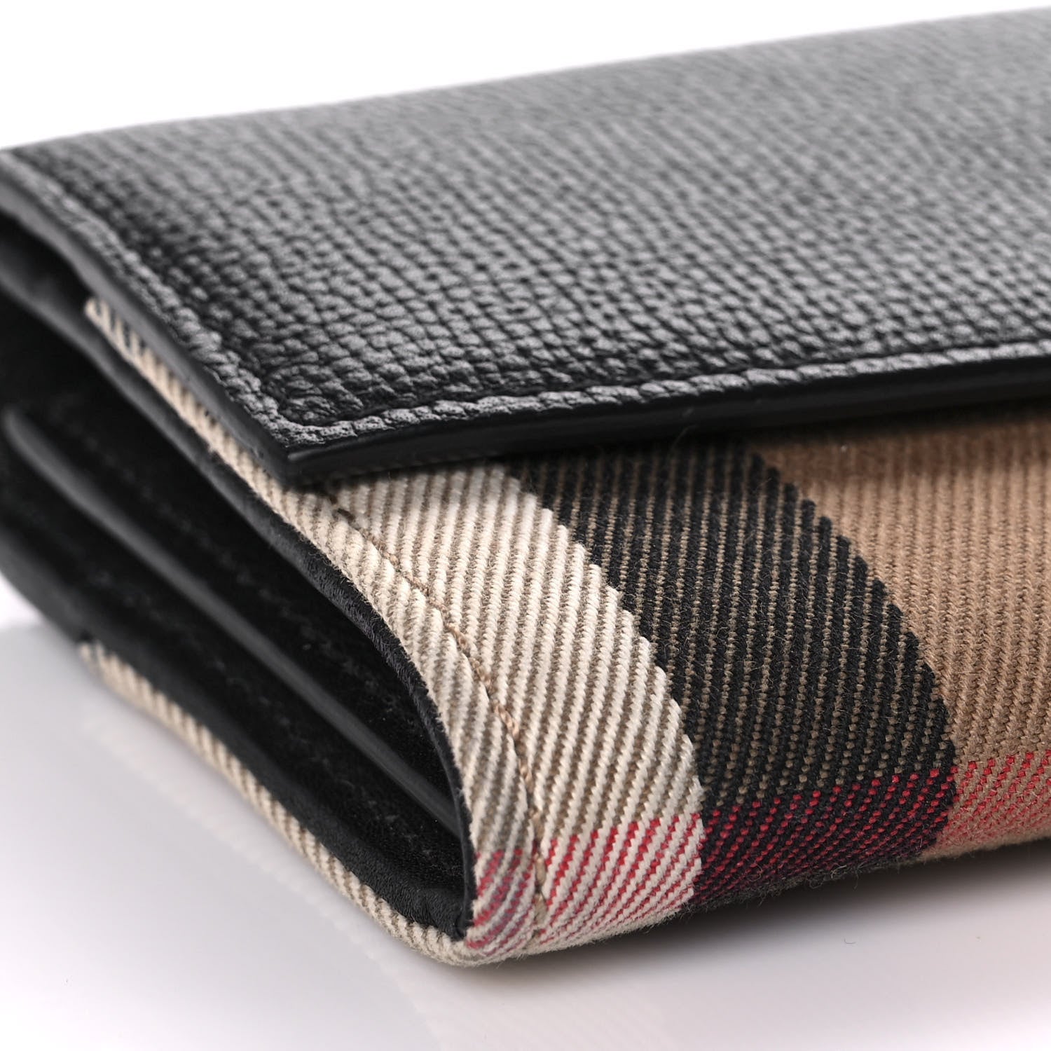 Burberry Calfskin House Check Porter Continental Wallet Black 7 of 9
