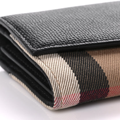 Burberry Calfskin House Check Porter Continental Wallet Black 7 of 9