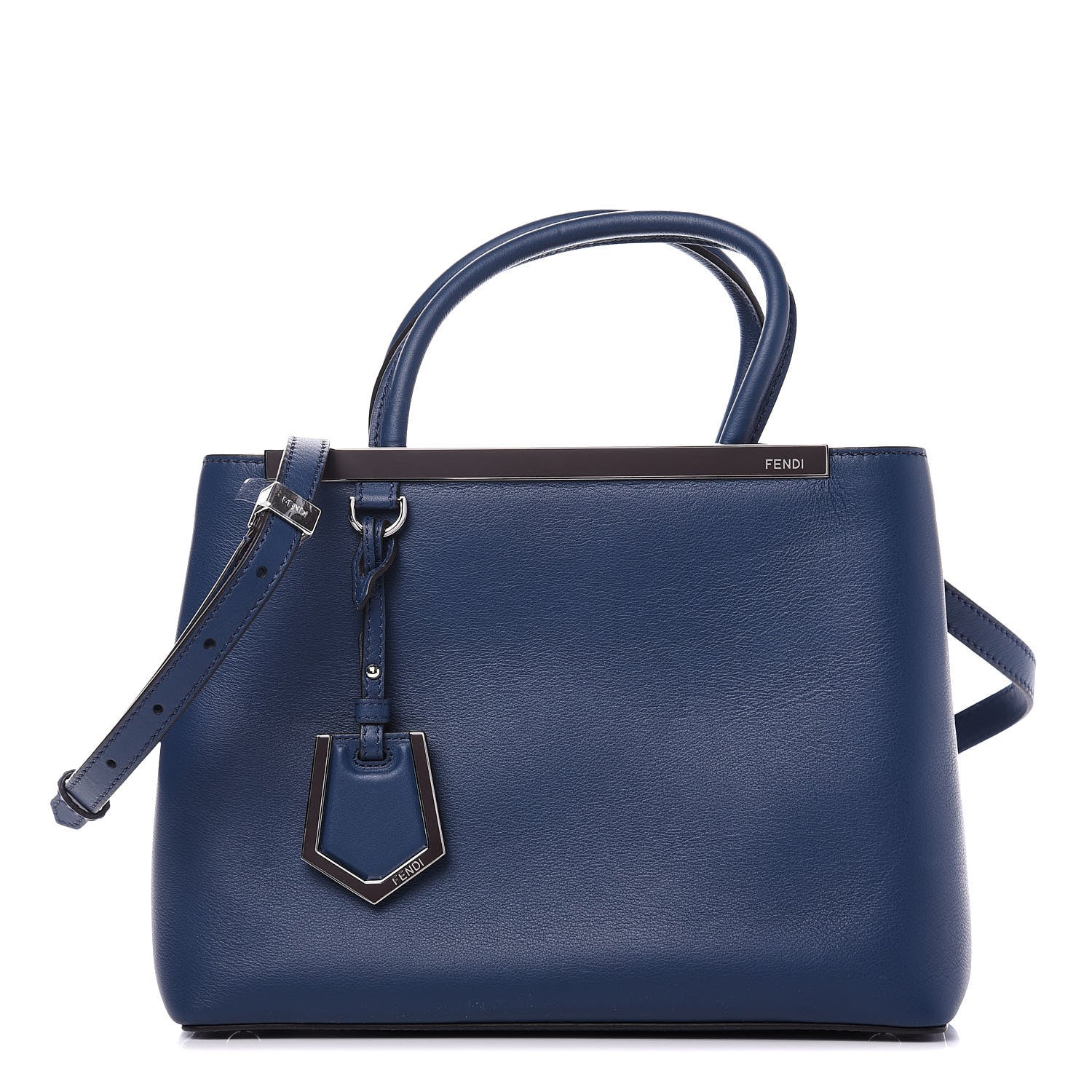Fendi Vitello Dolce Century Petite 2Jours Tote Blue Rosa Doll 1 of 11