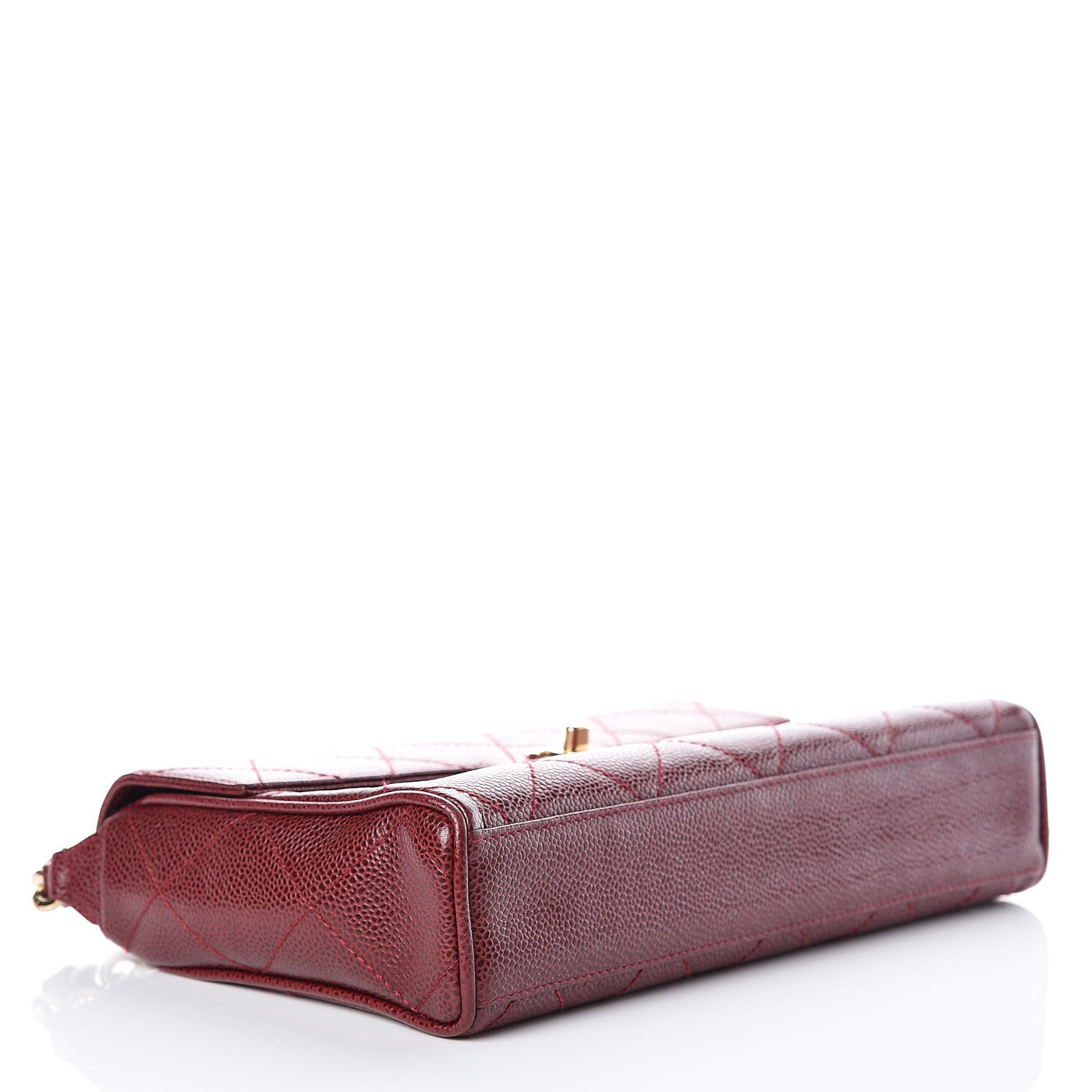Chanel Caviar Quilted Medium Single Flap Dark Red 4 of 13