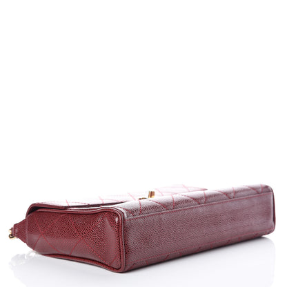 Chanel Caviar Quilted Medium Single Flap Dark Red 4 of 13