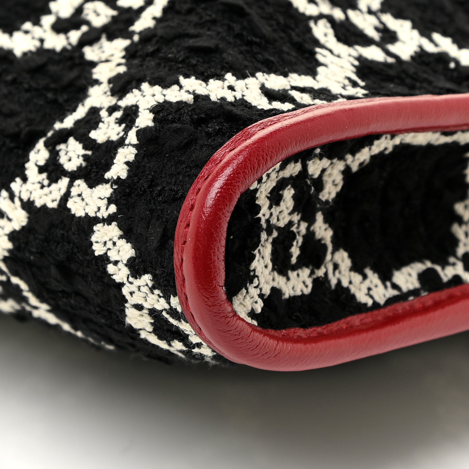Gucci Tweed GG Monogram Large Rajah Chain Tote Romantic Cherry Black White 11 of 12