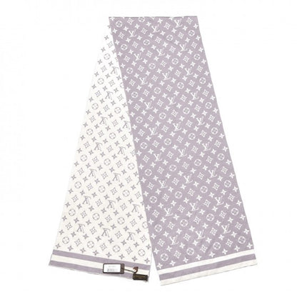 Louis Vuitton Cashmere Silk Monogram Scarf Lilac 3 of 4