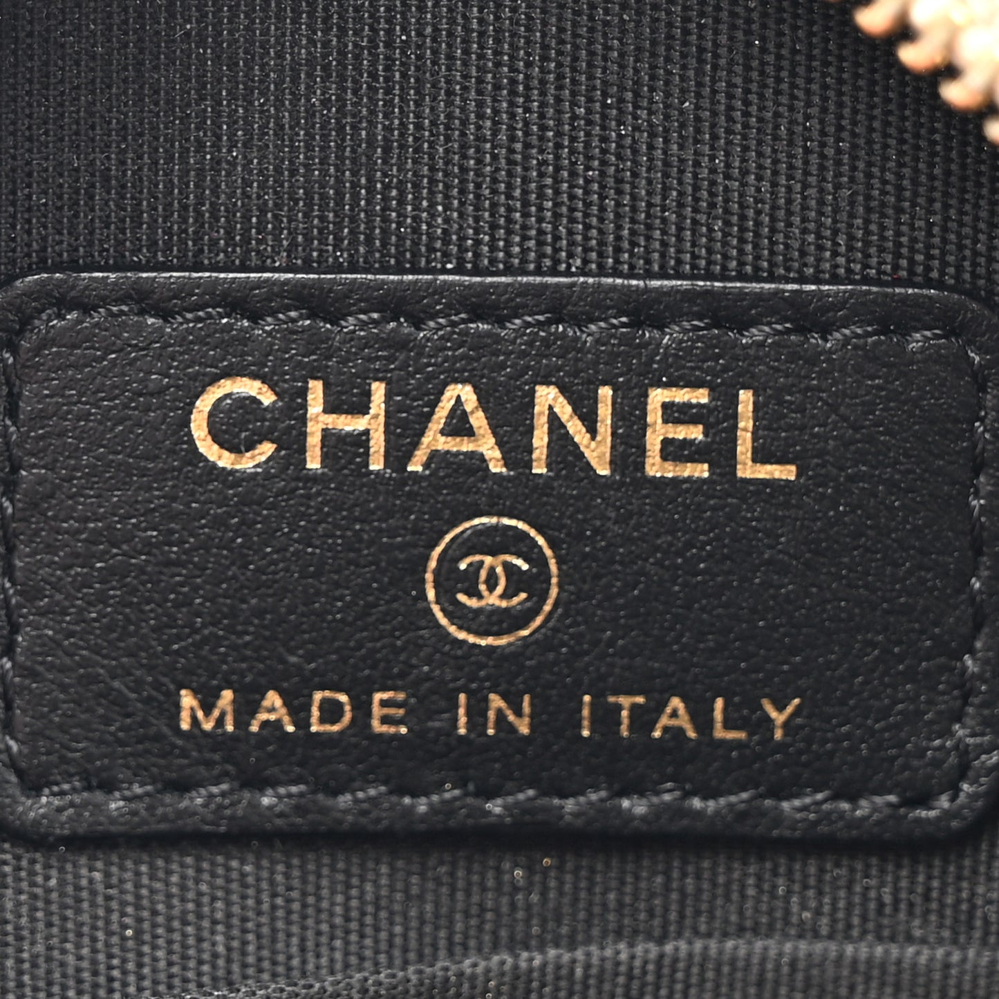 Caviar Quilted Round Filigree Crossbody Beige Black