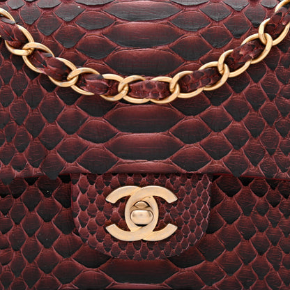 Chanel Snakeskin Mini Rectangular Flap Burgundy 8 of 11