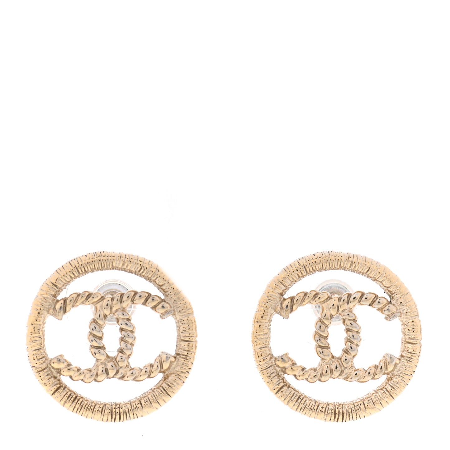 Twisted CC Earrings Light Gold