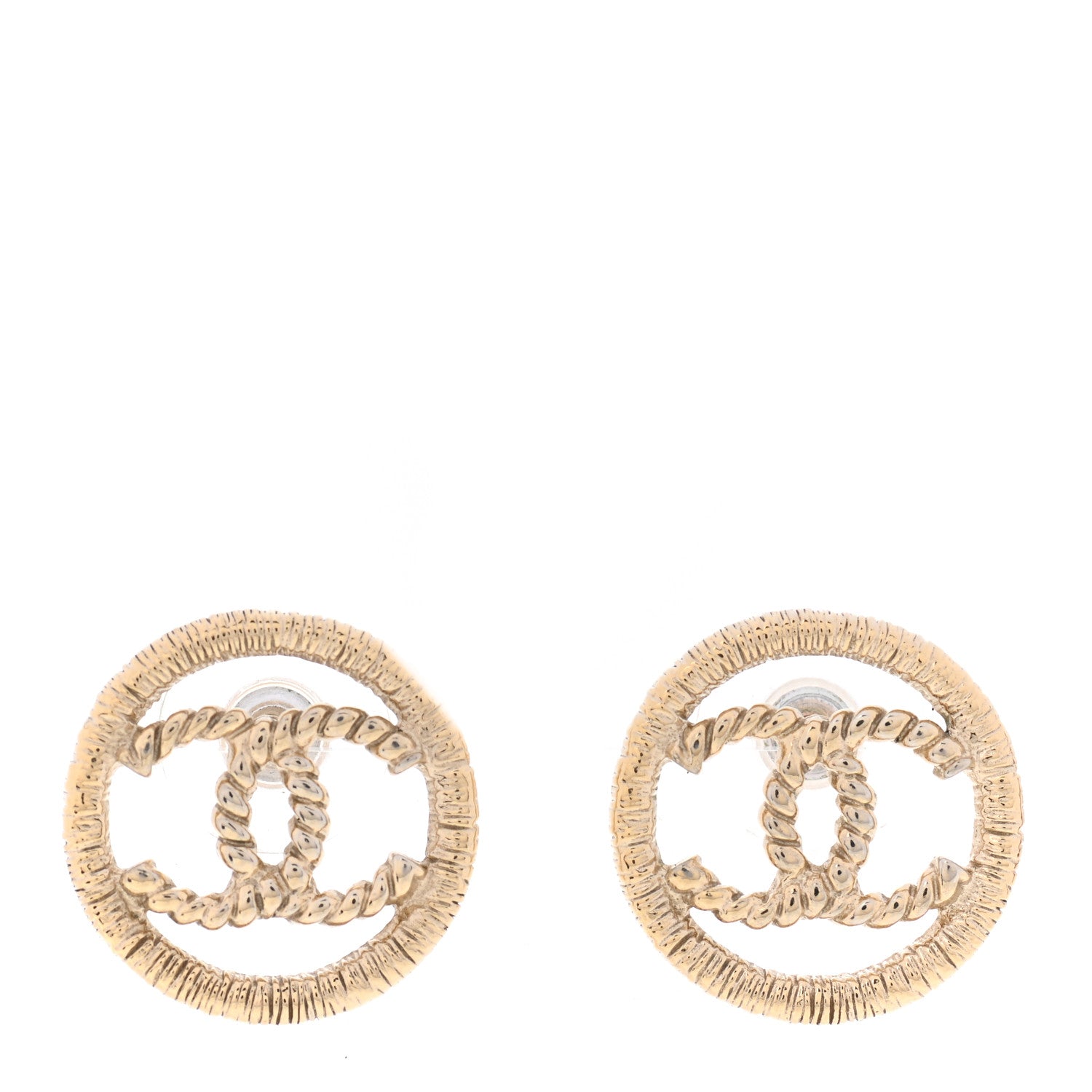 Chanel Twisted CC Earrings Light Gold 1 of 5
