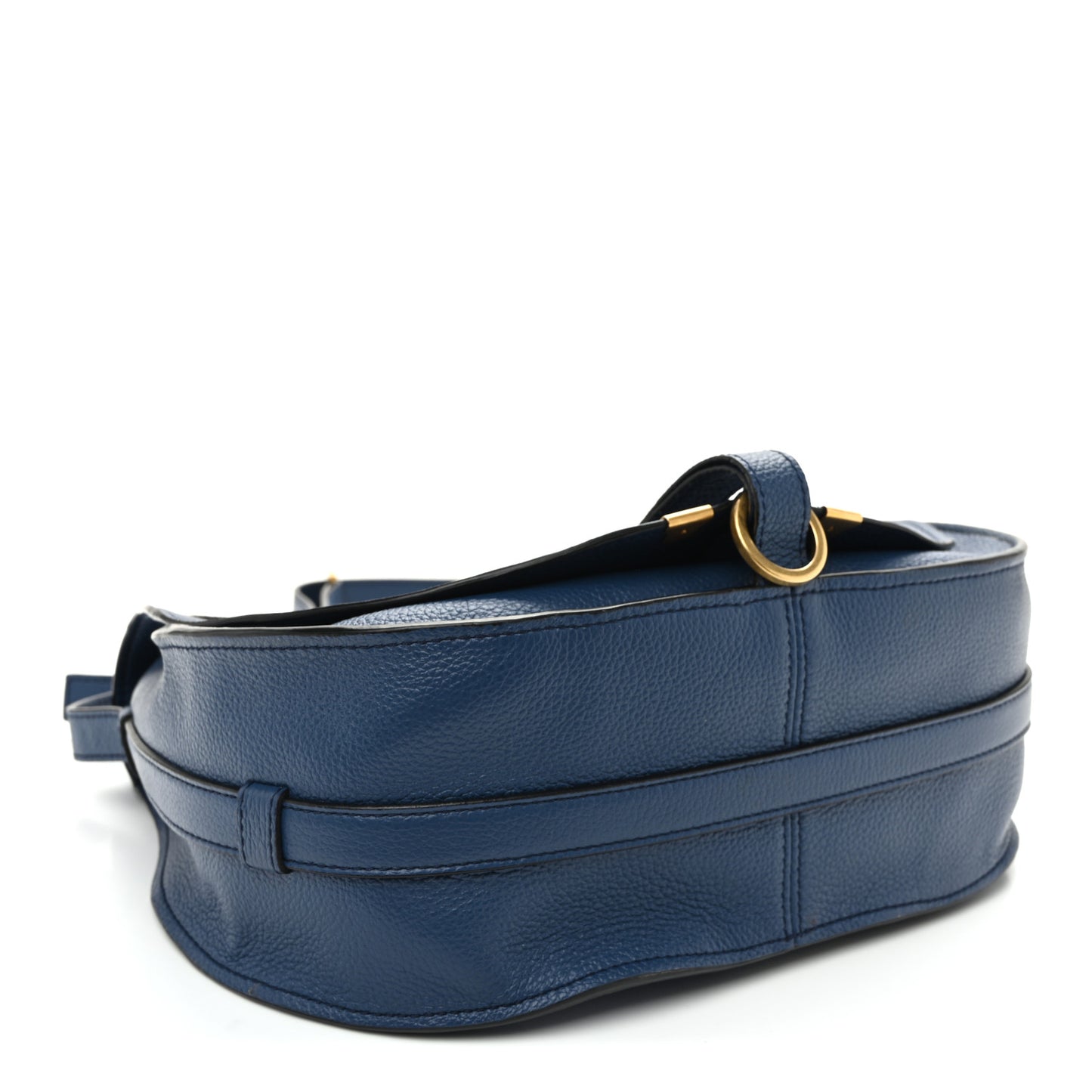 Grained Calfskin Medium Marcie Saddle Bag Deep Denim