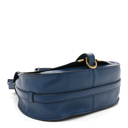 Chloe Grained Calfskin Medium Marcie Saddle Bag Deep Denim 4 of 12
