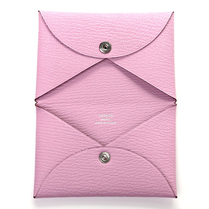 Hermes Chevre Mysore Calvi Card Case Mauve Sylvestre 5 of 7